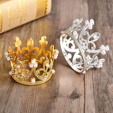 미니 왕관 티아라 토퍼 웨딩 장식용 소품, 10개, 미니왕관 - 실버