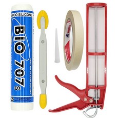 퀵마켓 욕실용 바이오 실리콘 (백색+건+양날헤라+마스킹) 보수 세트 1개