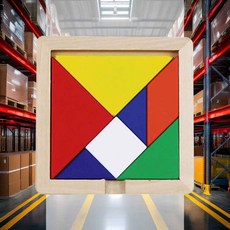 칠교놀이 100x100mm 순발력 블록 인지력발달 칠교판 도형교구 도형
