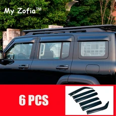 만리벽 탱크 300 2023 자동차 측면 윈도우 바이저 바람 태양 비 디플렉터 블랙 쉴드 커버 액세서리, 02 No Logo - 6 PCS
