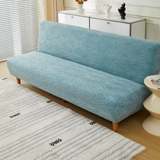 소파 커버 리폼용 패브릭 팔걸이없는 접이식 방수형, 1개, 위커 헤이즈블루