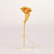 발렌타인 데이 선물 금박 장미 도금 금 인공 꽃 웨딩 장식 연인, 1개, 5. Matte 19cm-Base