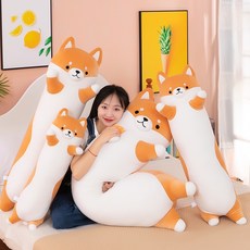可愛造型長條抱枕/柔軟舒適/可當靠腰墊/午睡枕, 柴犬