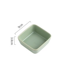北歐色系四方萬用碟 分格陶瓷拼盤 醬料/醋/乾果/零食/蘸料碟, 綠色, 1個