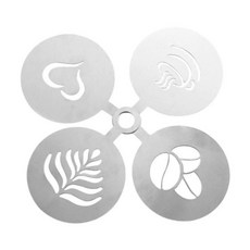 손잡이 금속 커피 스텐실 카푸치노용 라떼 아트 예술적 도구, 1. 은 × 1개, 1개