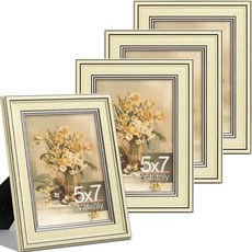 Vittanly10.2x15.2cm4x6인치사진액자4개세트 벽또는탁상용빈티지사진프레임 디스플레이10.2x15.2cm4x6120923, 5x7, 베이지