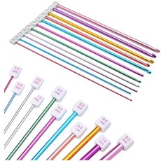 11 사이즈 튀니지 아프간 크로셰 후크 멀티컬러 알루미늄 뜨개질 바늘 2 - 8 mm, 한개옵션0, 1개
