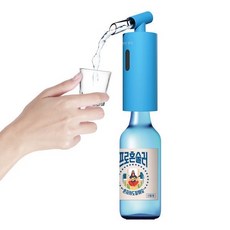 환상의짝꿍 진로 소주 자동 디스펜서 혼술기계 술따르는 기계 파우치포함, 블루