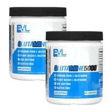 EVLution Nutrition 에블루션 뉴트리션 글루타민 L-Glutamine 5000mg 무맛, 2개, 300g