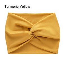 헤어 액세서리 두꺼운 꼬임형 초대형 운동용 헤어밴드 여성용 와이드 터번, Turmeric Yellow