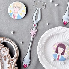 新款促銷 芭蕾風餐具刀叉打卡棒穀美道具舉拍棒二次元展示吧唧亞克力片, 餐叉打卡棒【1個裝】, 1個