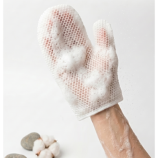 벌집 샤워 글러브 TPU 저자극 각질제거, 화이트, 1개, 1개입