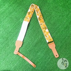 北烏/原聲 原創手工背帶 5cm寬 和風黑龍 黃色蒲公英 吉他背帶 電吉他背帶 吉他 貝斯 烏克麗麗, 1個, 蒲公英