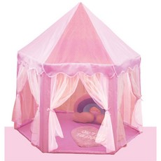 공주 커튼 여아 유아 인디언텐트 핑크 아기텐트 분홍, 1개, 혼합