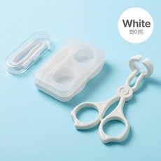 [MSMULTIVERSE] 렌즈 타임 절반컷 소프트 하드 콘택트 흡착 집게 도구 아이오프너 케이스 세트, 1세트, 화이트