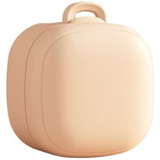 寶寶牙膠防掉鏈奶嘴盒 - 食品級矽膠 一體式設計 奶嘴收納/固齒器防掉, 矽膠奶嘴收納盒【杏色】, 1個