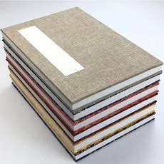 國畫宣紙空白冊頁 毛筆加厚手工書畫冊頁寫生本, 1個, 麻佈素麵,10X15釐米 12折24頁