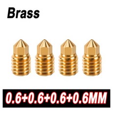 밤부랩 노즐 P1sX1c 노즐 0.2 0.4 0.6 0.8 노즐 P1p 밤불랩스 X1 카본 밤불랩 핫엔드용, 4)Brass-6666