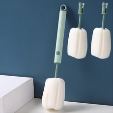 버블 텀블러 컵 세척솔 본품1+리필2 세트, 1세트, 그린