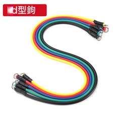 TPE乳膠拉力繩 便攜式腰腹拉伸訓練器, 1個, D型鉤(5根 150磅)