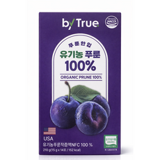 바이트루 유기농 푸룬 한입 착즙액 NFC 100% 건자두 식이섬유, 14개, 15g