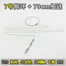 台灣發貨 統編 限時5折 鸚鵡腳鏈子小鳥腳環虎皮玄鳳牡丹腳圈牽引繩放飛繩子站架鳥鏈用品, 7號腳環+腳鍊（總長75cm）, 1個