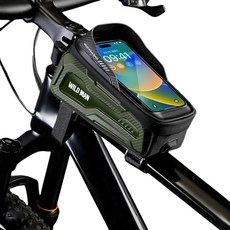 WILD MAN 자전거 가방 자전거 전면 프레임 백 사이클링용 방수 튜브 백 사이클링 파우치 바이크 폰 홀더 마운트 6.8인치 미만의 휴대폰과 호환 M20 옐로우