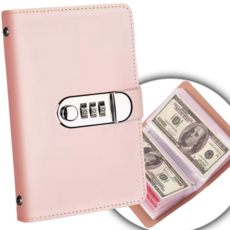 마루네 비밀 잠금 지폐 수집 앨범, 핑크, 1개, 50매