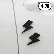 가치 차량용 문콕방지 도어가드 스펀지 번개, 4개, 블랙