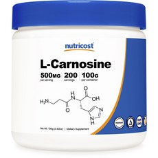 nutricost L-Carnosine, 1個, 100g, 100g