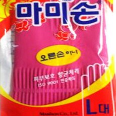마미손 고무장갑 오른손 하나, 핑크, 대(L), 5개