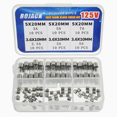 BOJACK 크리스마스 라이트 퓨즈 5X20MM 125V 0.5A 1A 3A 4A 5A 8A 10A 15A 패스트 블로우 글래스 3.6X10MM 미니 2.5A 구색 키트, BOJACK 크리스마스 라이트 퓨즈 5x20mm 125