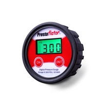 프레스타플라터 디지털 공기압 게이지 0300 PSI 0.5 정확도 공기 압축기 및 바닥 펌프용 18인치 황동 나사산 백라이트 디스플레이 자동 켜기끄기 배터리 포함, Red/Black, 1/8” NPT
