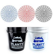 플렌티 세차 버킷 18L + 플렌티 그릿가드 물통, 04. 플렌티 세차버킷(화이트)+그릿가드(블랙), 혼합색상