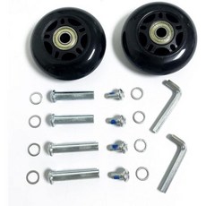 LOTOWELZON 2pcs 수하물 캐리어 교체 휠 50 64 70 75 84 90mm 고무 인라인 롤러 스케이트 8mm 0 31 ABEC 7 608ZZ 베어링 수리 키트, Black, OD45xW18mm/1.77"x0.7"