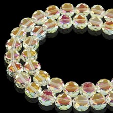 DIQIO 주얼리 제작용 6mm 스파클 플랫 크리스탈 비즈 - 팔찌용 코인 스페이서 라운드 슬라이스 93-100개 레이크 블루 AB 164529, 크리스탈 옐로우