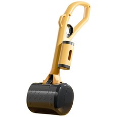 寵物拾便器 戶外遛狗便攜式撿便夾 狗狗自動夾便器 附垃圾袋收納盒 清潔不髒手 黃黑色 26.4CM, 黃黑, 1個