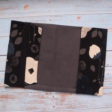 【優雅大花/黑】布書衣 書衣 可調式 A6 A5 B6 50K 25K 32K 20K 16K, 1個, 有卡層,A5