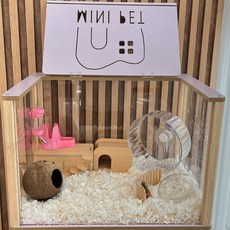 햄스터 집 중형 대형 아크릴 고슴도치 케이지 골든, 혼합+대형케이지만, 1개, 60*40*40