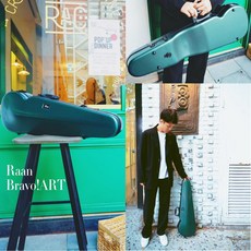 RAAN小提琴琴盒經典專業演奏超輕碳纖維抗摔防水耐磨時尚品質音樂 小提琴盒 超輕琴盒 三角盒 提琴盒 提琴箱 小提琴三角, 蛇皮綠（4/4，3/4通用1/2留言）, 1個