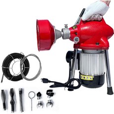 250W 출력의 전동 배수관 청소기 케이블 3개 포함 2.9cm 10cm 파이프용 자동 공급 7개의 절단 날 변기 하수구 욕실 싱크대 샤워실 배수구 청소용 2158480, 3 Cable丨3/4''-4'' Pipe, 1