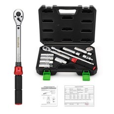 TecoTek 11피스 0.9cm(3/8인치) 드라이브 스파크 플러그 소켓 세트 클릭 토크 렌치 갭퍼 범용 조인트 연장 바 1.4cm(9/16인치) 1.6cm(5/8, 11PCS Spark Plug Socket Set wi