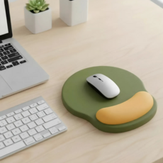 DUGNSTUDIO 4세대 실리콘 손목 보호 마우스패드, 1개, 올리브+개나리노랑