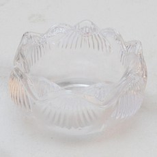 璃蓮花酥油燈座燭臺佛前蠟燭酥油粒蓮花燈擺件家用供燈底座, 透明白-直徑7.5cm 燈座一隻, 1隻