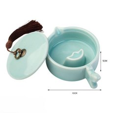 서예 먹그릇 벼루먹 먹통 필묵함 옥석 접시 도자기 동양화 도구 세트 화방 뚜껑 그린(풀링포함), 연청색 풀링포함