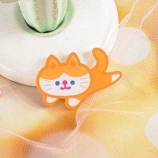 可愛動物造型壓克力別針徽章 適用於服飾、包包、書包裝飾, 1個, 橘子小貓