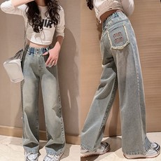 삐삐네옷가게 여아 주니어 하늘하늘 빈티지 와이드 팬츠