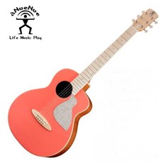 aNueNue MC10-LC MC10-LCE 36吋彩色鳥吉他 珊瑚橘 雲杉面單板 旅行吉他, 1個, 原木版, 活珊瑚橘