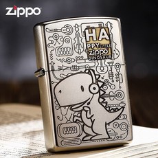 Zippo 深雕音樂恐龍防風打火機 個性化圖案 獨特送禮選擇