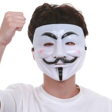 브이포벤데타 가면 가이포크스 해커 어나니머스 코스프레 할로윈 파티 소품 화이트, 단품